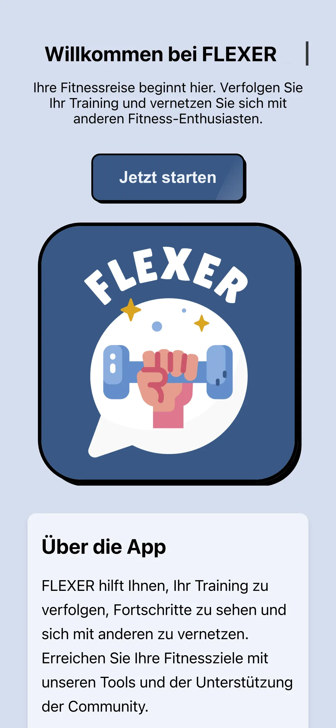 Flexer: Die Web-App, wie sie heute online ist auf dem Smartphone